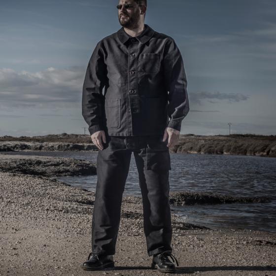 LE PANTALON SUBMARINER - STONED BLACK MOLESKINE