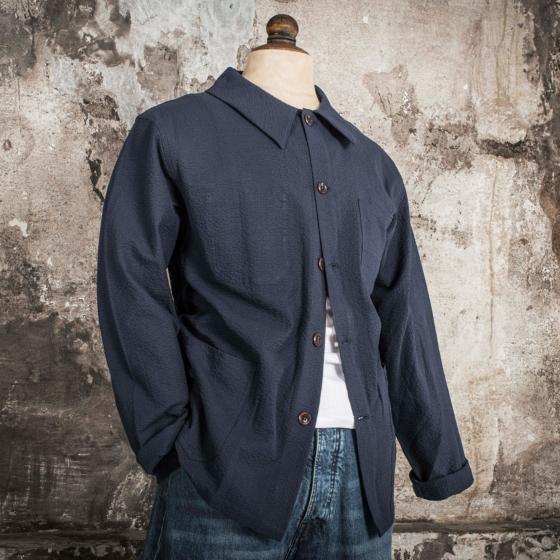 LA VESTE "LE NERVI" SEERSUCKER NAVY