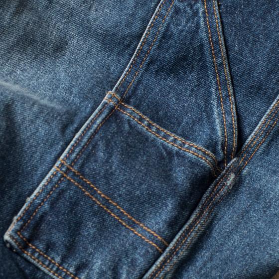 OVERALL FLEURS DE BAGNE - DENIM HEAVY USED 15 OZ