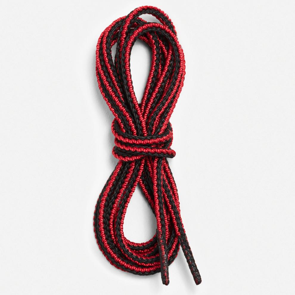 LACETS RONDS NOIRS/ROUGE - 122cm