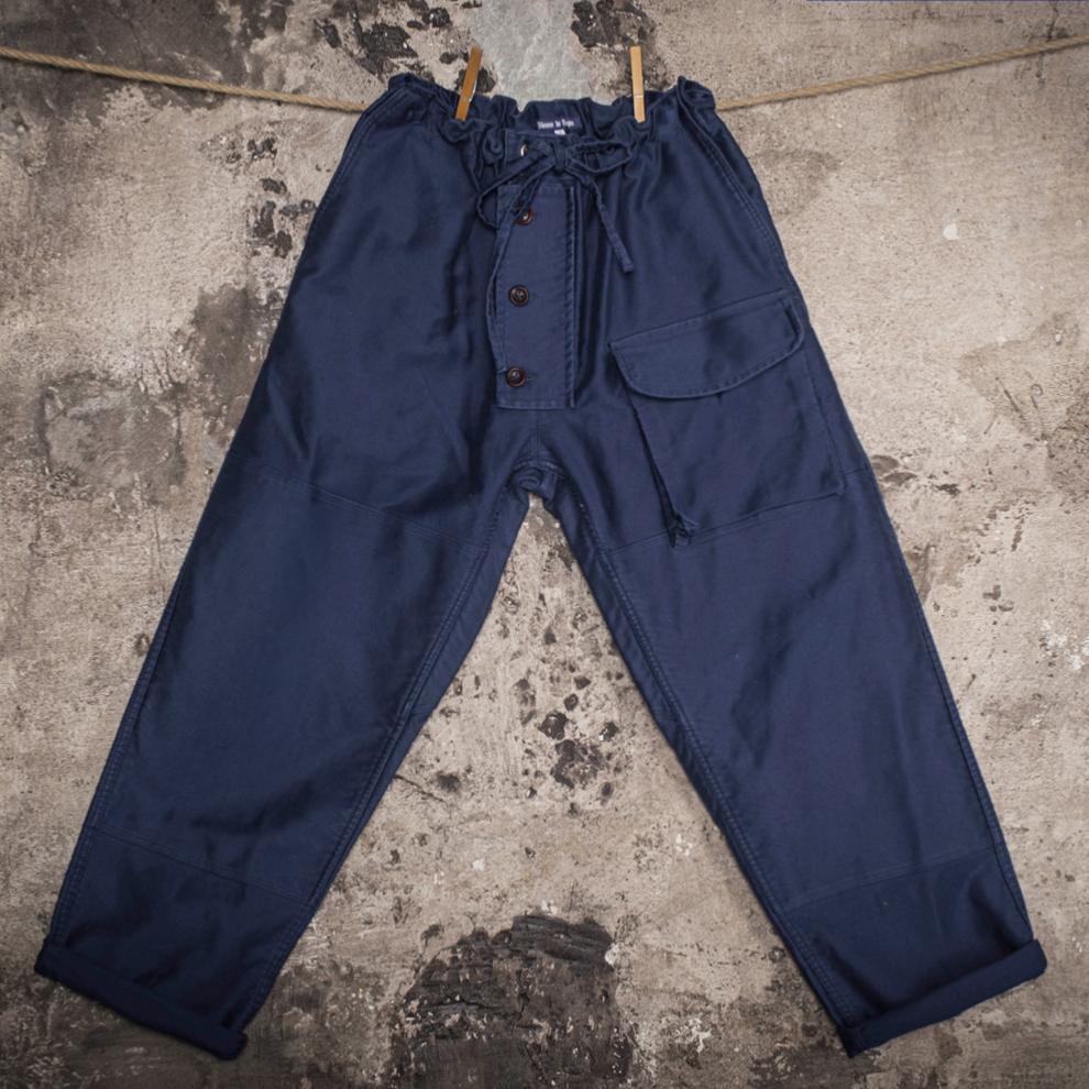 LE PANTALON SUBMARINER - STONED BLUE MOLESKINE