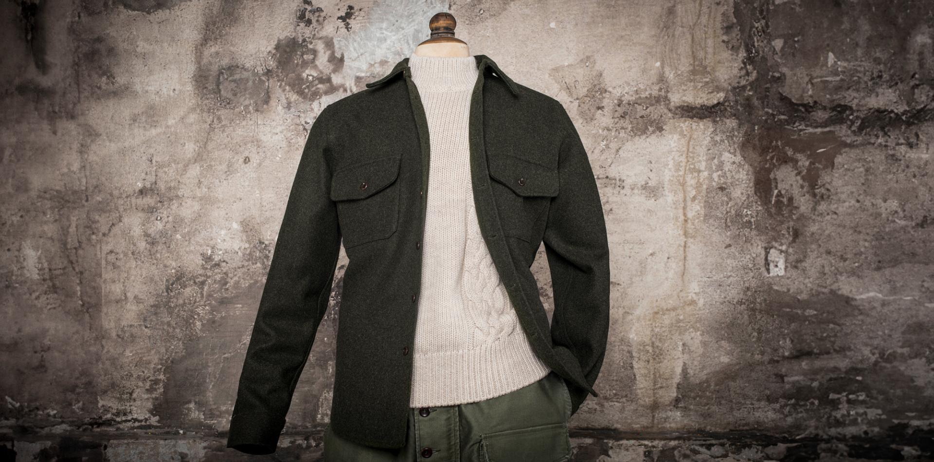 LA SURCHEMISE "BAROUDEUR" KAKI WOOL