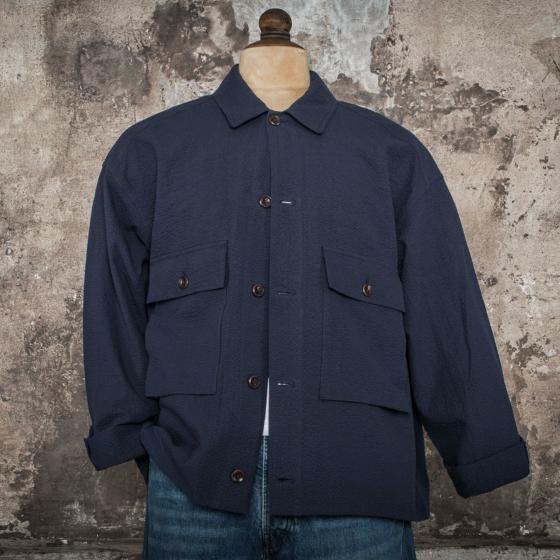LA CHEMISE CARGO "SEERSUCKER“ NAVY