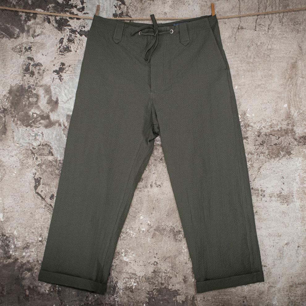 LE PANTALON "LE NERVI“ SEERSUCKER KAKI