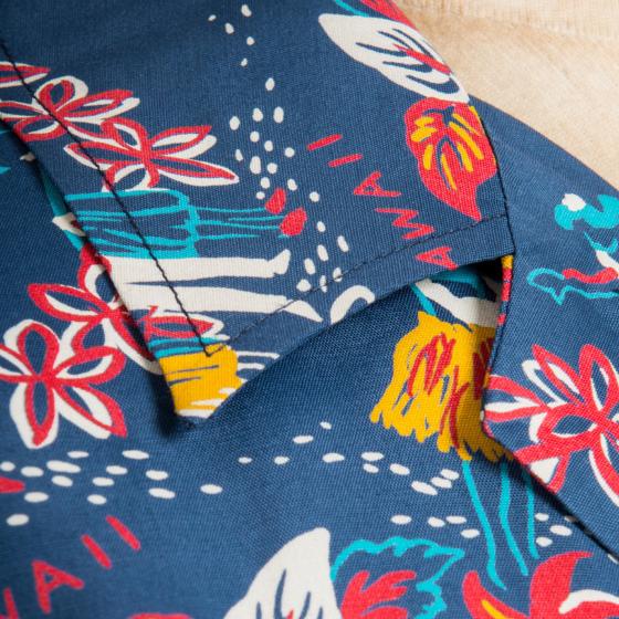 THE HAWAIIAN SHIRT "HULA GIRL HAWAII" NAVY