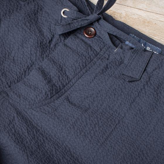 LE PANTALON "LE NERVI“ SEERSUCKER NAVY