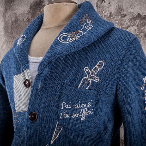 THE CARDIGAN "ESPOIR PERDU" AZUR