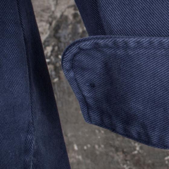 THE "OLERON" USED BLUE CANVAS OVERSHIRT