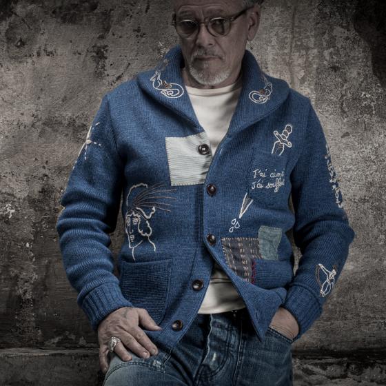 THE CARDIGAN "ESPOIR PERDU" AZUR