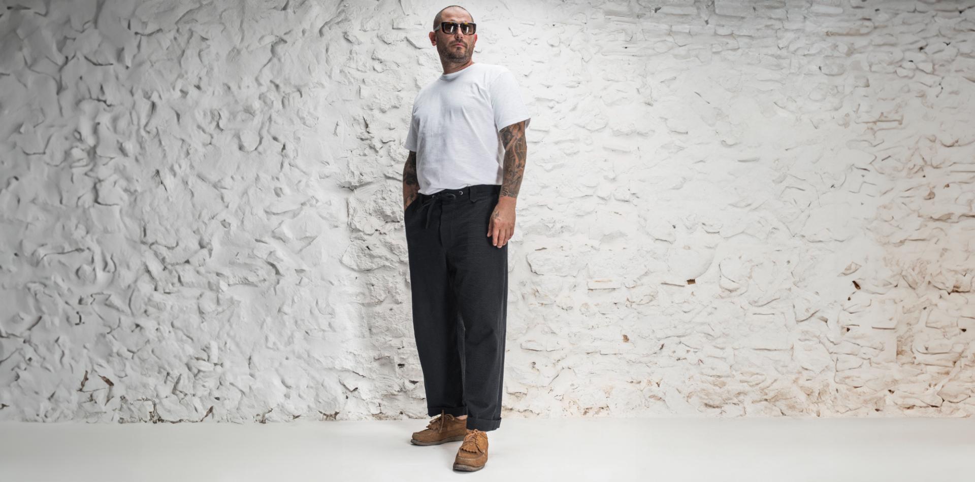 LE PANTALON "LE NERVI“ SEERSUCKER BLACK