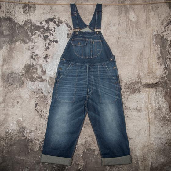 OVERALL FLEURS DE BAGNE - DENIM HEAVY USED 15 OZ