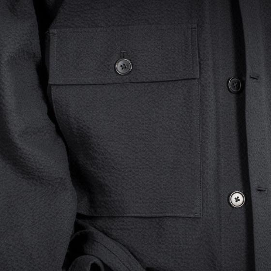 LA CHEMISE CARGO "SEERSUCKER“ BLACK