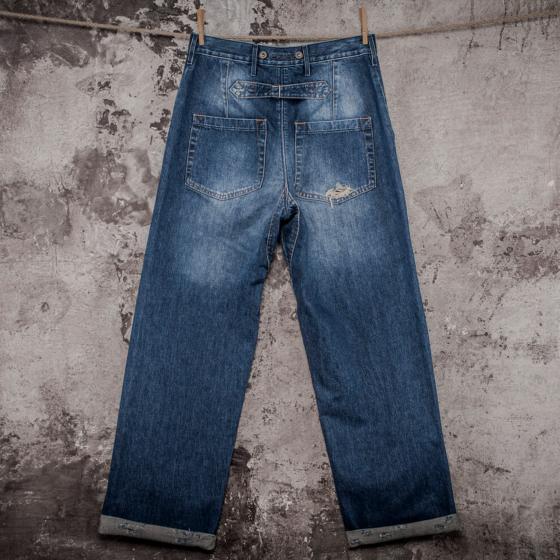 LE DENIM CARGO SELVEDGE "HEAVY USED"