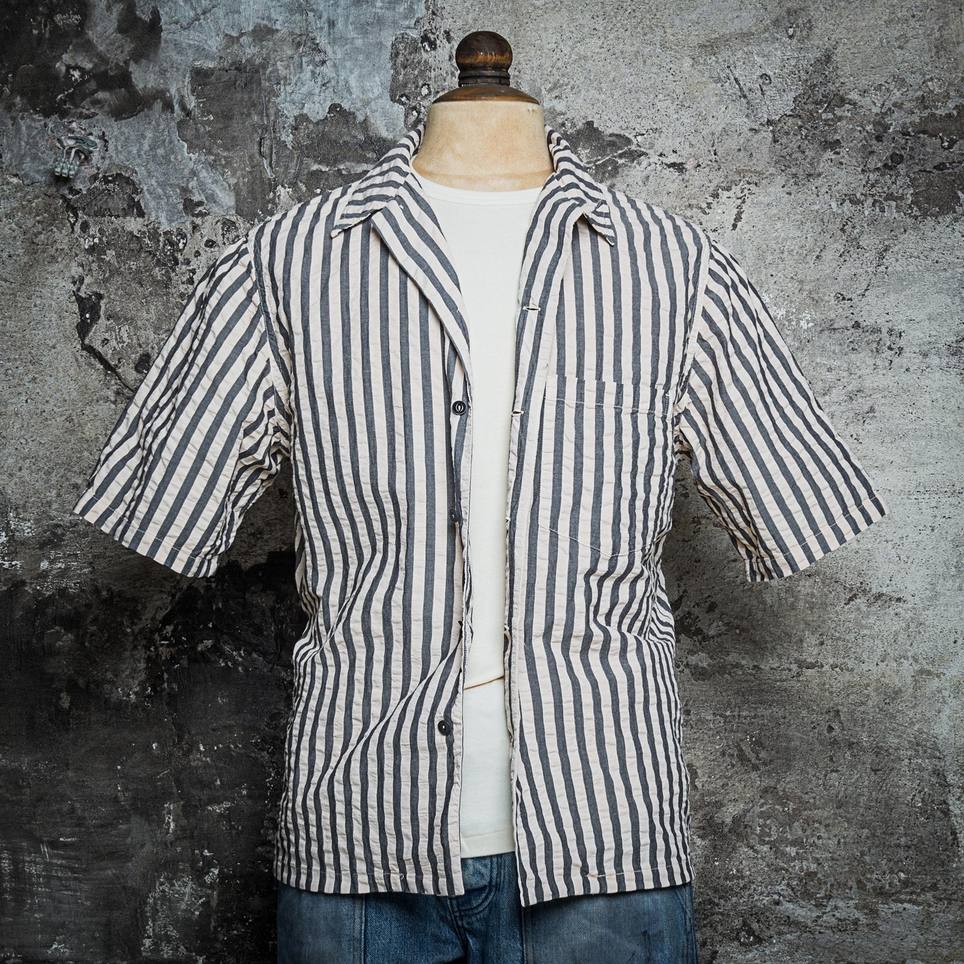 THE 50's SHIRT - WASHED NATURAL/STRIPED