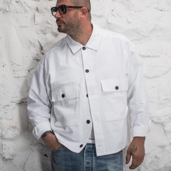 LA CHEMISE CARGO "SEERSUCKER“ WHITE