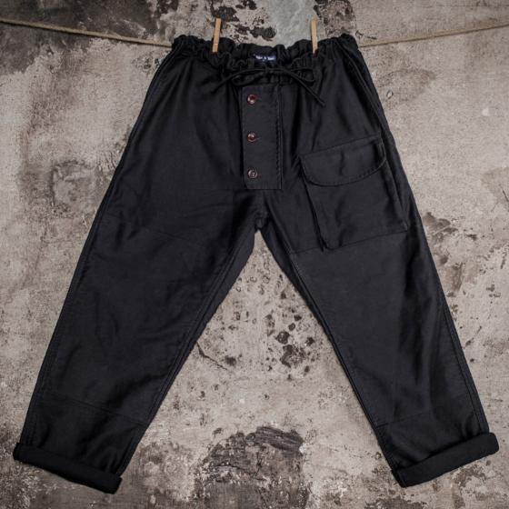 LE PANTALON SUBMARINER - STONED BLACK MOLESKINE