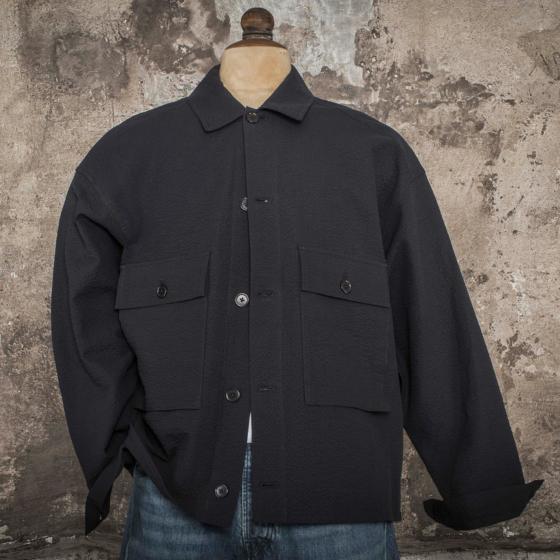 LA CHEMISE CARGO "SEERSUCKER“ BLACK