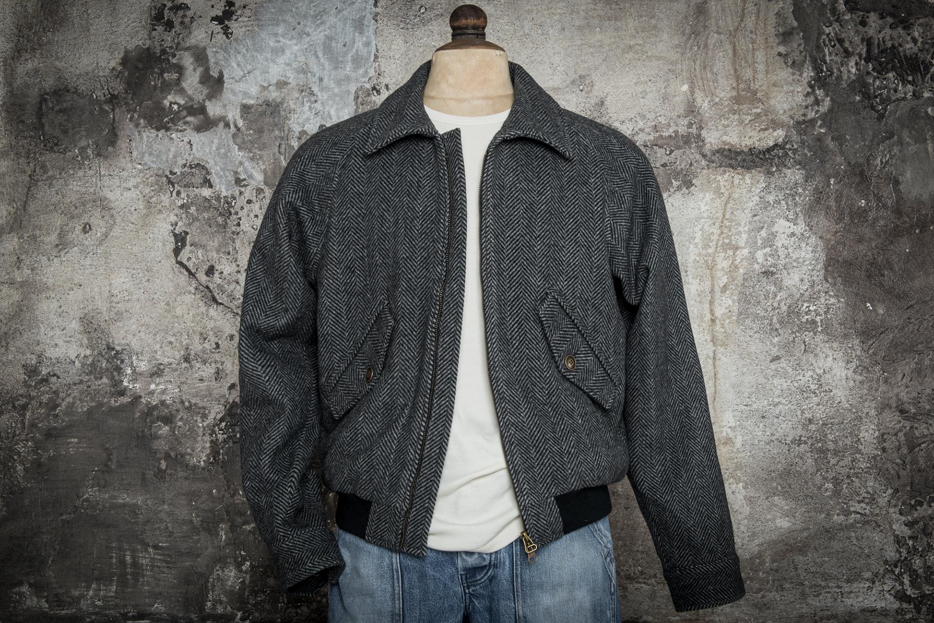 Bomber 1970's Hbt wool grey Fleurs de Bagne