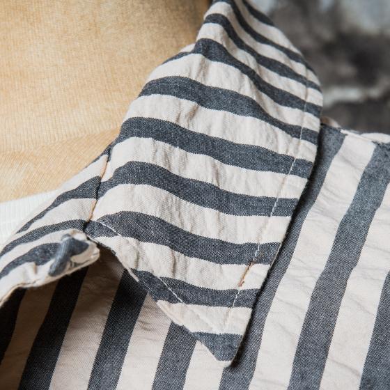 THE 50's SHIRT - WASHED NATURAL/STRIPED