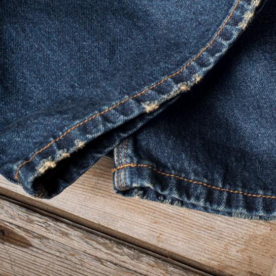OVERALL FLEURS DE BAGNE - DENIM HEAVY USED 15 OZ