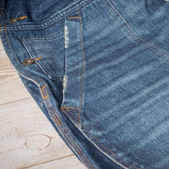 OVERALL FLEURS DE BAGNE - DENIM HEAVY USED 15 OZ