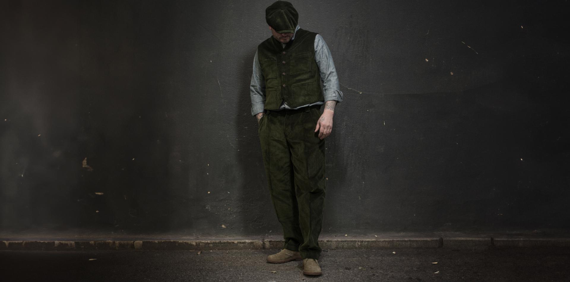 LE PANTALON MILORD - VELOURS KAKI