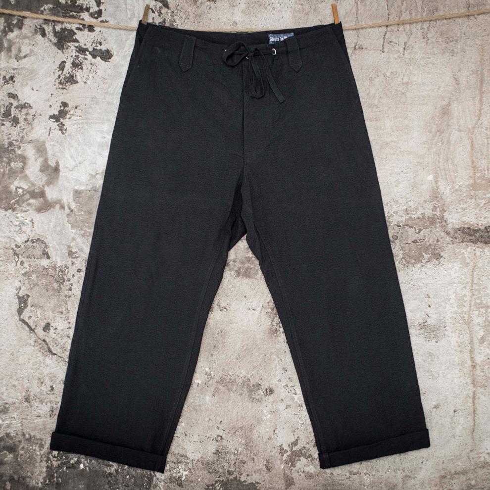 LE PANTALON "LE NERVI“ SEERSUCKER BLACK