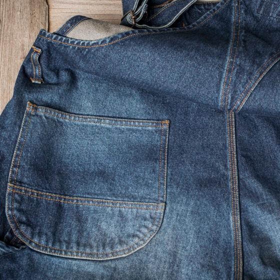 OVERALL FLEURS DE BAGNE - DENIM HEAVY USED 15 OZ