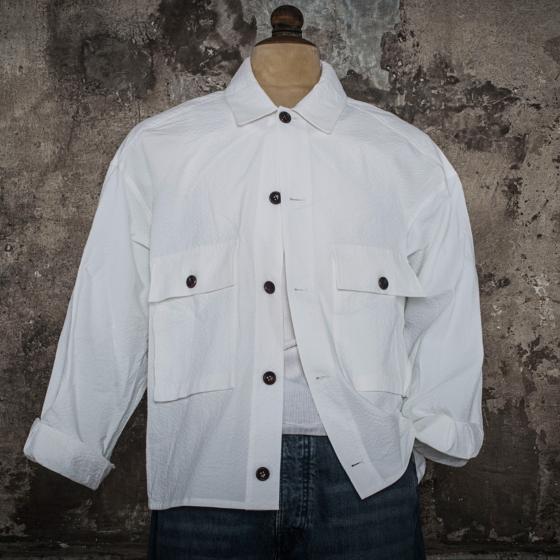 LA CHEMISE CARGO "SEERSUCKER� WHITE