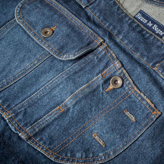 OVERALL FLEURS DE BAGNE - DENIM HEAVY USED 15 OZ